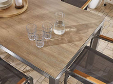 Beliani Set da Giardino Tavolo Simil Legno 6 Sedie Tessuto Bianco 180 x 90 cm GROSSETO