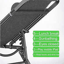 Lettino pieghevole da patio sdraio sdraio sdraio pieghevole Zero Gravity Chaise Traspirante Sedie Lounge Antiscivolo Robusto e Durevole per Patio Outdoor Garden Support 300KG