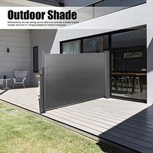 ffu Tenda da Sole, Cortile Laterale Tenda da Sole Retrattile, Grigio Scuro per Uso Domestico Indoor Ed Esterno