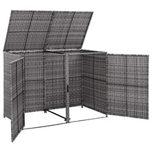 OUSEE Copribidone Rifiuti Doppio in Polyrattan Antracite 148x77x111cm