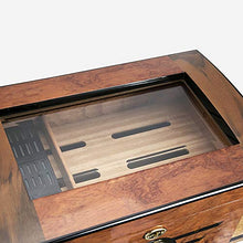 Minmin Cigar Box Legno di Cedro alcoholized idratante Trasparente Tetto apribile Visibile Grande capacità a Due alcoholized Cigar Cabinet, 350x240x150mm Accessori del Sigaro (Size : 350x240x150mm)