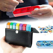Comius Sharp Portapillole Settimanale, Portapillole portatile per pillole con 7 giorni 28 Scomparti, con Borsa Pu per portare Vitamine, olio di pesce e farmaci