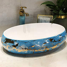 HEIFEN Lavabo, lavabo, Arte Astratta Ovale sopra lavabo controsoffitto lavabo Bagno casa Piazza Arte Classica, Semplice Stile 57 * 17 * 15 cm Large Oval - No Pattern