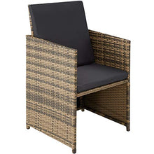 TecTake 800682 - Salottino in Rattan 2+1, Set per Giardino, Viti in Acciaio Inox - Disponibile in Diversi Colori (Naturale | No. 403733)