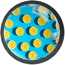 Modello di limone frutta blu Pomelli per Porta Set di 4 Pomelli per Mobili Manopole per Cassetti Cucina Armadio Vetro