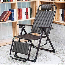 PAKUES-QO Reclinabile Rattan Sedia reclinabile Pieghevole Gravity Sedie Zero Lettini da Sole Sedie a Sdraio Relaxer Giardino Spiaggia Marrone Regolabile