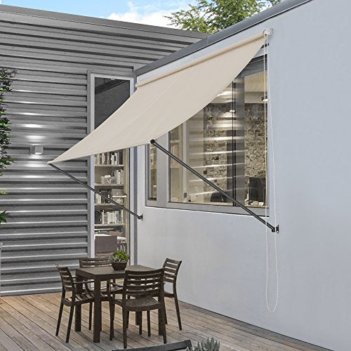 pro.tec] Tenda da Sole a Parete con Catenella - Paravento, Parasole - 350 x 120 cm - Color Sabbia
