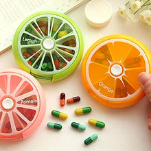 EmNarsissus Portapillole Portatile di Forma Rotonda Piccola Scatola per Pillole Portatile per 7 Giorni da Viaggio settimanale con Custodia per Tablet