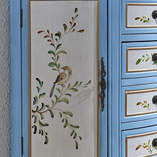 ZzheHou Cassettiera Ingresso Multi-cassetto Retro Pittura Gabinetto Two Door Camera Governo di Immagazzinaggio Robusto Durevole Semplice E Grazioso (Color : Blue, Size : 99x38x90cm)