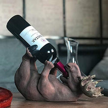 LZ Portabottiglie in Resina con sculture di Animali, Portabottiglie da Tavolo per Gli Amanti degli Animali, Piani di Lavoro, Centro Cucina, Decorazioni, Accessori da Bar, Marrone