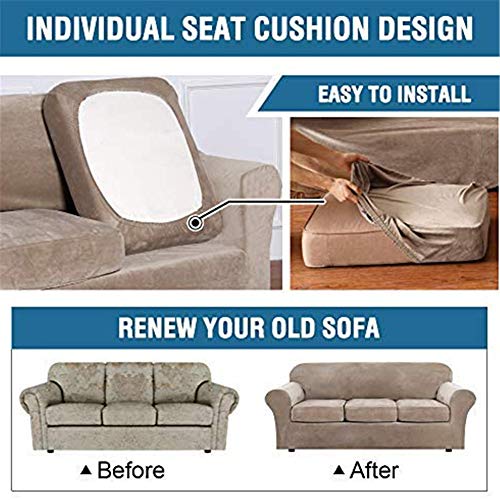 NOPEXTO Fodera per Divano in Velluto,Copridivano Elasticizzato,con