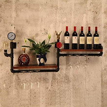 FYHH-JZHY Portabottiglie per Vino Europeo Appeso Portabottiglie per Vino Retro Loft Stile Industriale Tubo per Acqua Shees Porta Calice Portaoggetti