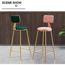 LWW Sgabelli, Bar Sgabelli Chair On-Trend Kitchen And Breakfast Sgabello con Schienale Tessuto in Velluto Rosa Europea Moderna,65 cm,65 cm