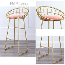 ZEH Sedia da Pranzo, tappezzeria bracciolo, seggiolone, Sgabello Sgabello da Bar Nordico con Schienale e poggiapiedi, Imbottito, Struttura in Ferro, a Colazione FACAI (Color : 65cm, Size : 65Cm)