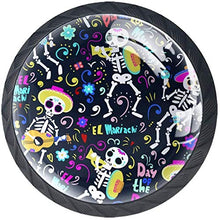 Band of Mariachi Skeletons Pomelli per Porta Set di 4 Pomelli per Mobili Manopole per Cassetti Cucina Armadio Vetro