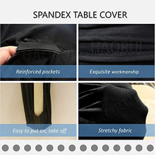 HAORUI Copri tovaglia Rettangolare di 4 Piedi in Spandex Lycra Elastico Adatto al Banchetto Nuziale (Nero)