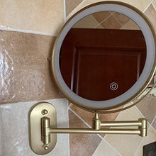Specchio, Specchio cosmetico per Montaggio a Parete, Specchio per Il Trucco con ingrandimento 10x con luci, Specchio da Bagno bifacciale a 360 °; Specchi da Barba girevoli, Touch Control, USB ChargeG