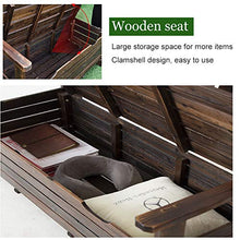 Household items Armadietti in Legno massello con Panca da Giardino, Sedili portaoggetti da terrazza con Cuscino da Esterno, Panca da Cortile Impermeabile e anticorrosione con Trattamento carbonizzato