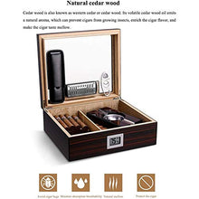 Adesign Desktop Cigar Humidor, Cedar & Leather Cigar Box di stoccaggio Bene Seal Design, Vetro igrometro e umidificatore Rettangolo, Tiene 25-50 Sigari