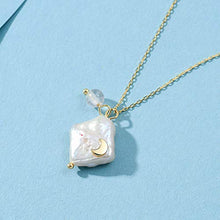 Baoxiaohed Collana in Argento Sterling, Collana di Perle Intarsiata in Argento Argento Dorato, Utilizzata Come Regalo per La Festa della Mamma, Feste, Compleanni E Anniversari