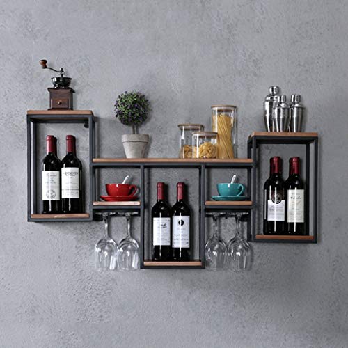 Portabottiglie da parete con striscia luminosa a LED, multifunzionale, per bar, portabicchieri invertiti e portabottiglie in ferro, semplice da appendere, ideale per gli amanti del vino Portabottiglie da parete con striscia luminosa a LED, multifunzionale, per bar, portabicchieri invertiti e portabottiglie in ferro, semplice da appendere, ideale per gli amanti del vino