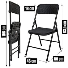 AMANKA Set di Mobili Giardino - Tavolo da 180 cm con 4 Sedie Gruppo di Seduta Pieghevole Rattan Look