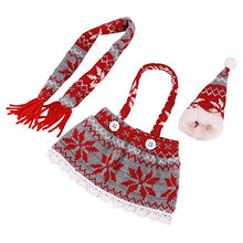 Minkissy 3 Pezzi di Natale Bottiglia di Vino Vestito Copertura Cappello Sciarpa Champagne Borse Decorazioni per Feste di Natale Rosso