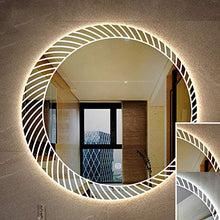 Specchio da bagno illuminato a LED, specchio rotondo con interruttore con sensore di personalità, specchio da barba per trucco creativo con alimentazione impermeabile IP54, per bagno / WC