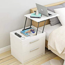 DGHJK Mobili per la casa, Comodino , scrivania Regolabile , Comodino in Legno , con 2 cassetti, tavolino da Divano, scrivania per Laptop , Bianco