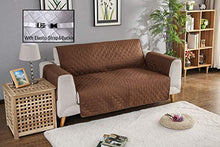 PETEMOO Copridivano 3 Posti Impermeabile Divano Protector Mobili Coperture su Due Lati per Cani/Gatti Letto con Divano Slipcovers 130'' X 77'', Marrone Scuro