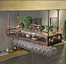 Portabottiglie Da Vino In Metallo Scaffale Di Stoccaggio In Ferro Nel Bar Soffitto A Parete Appeso A Vino Calici In Vetro Di Champagne Porta Calici Portabottiglie Per Vino Stoccaggio (Dimensioni: 100