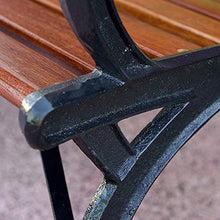 Outdoor furniture Panca da Giardino Sedia in Metallo, Panca a doghe in Legno massello anticorrosivo Resistente alle intemperie, Robusta e Spessa Struttura in ghisa, Panca in Metallo Sedia da Parco