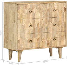 YUDIAN Cassettiera Mobiletto Portaoggetti con Cassetti Comodino per Soggiorno Camera 65x40x95cm in Massello di Mango