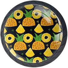 Ananas giallo Kiwi Fruit Black Pomelli per Porta Set di 4 Pomelli per Mobili Manopole per Cassetti Cucina Armadio Vetro