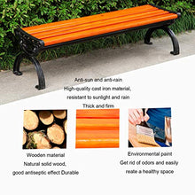 Panchina da giardino panchina da giardino Telaio in fusione di alluminio e legno massello anticorrosivo Sedia da veranda resistente alle intemperie,Con braccioli e schienale,Carico massimo 1100 libb