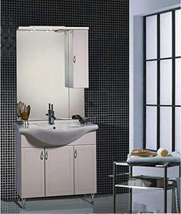 Ideastella - COMPOSIZIONE BAGNO COMPLETA Toscany da 85 cm Mobile + Lavabo in ceramica + Specchio con Pensile + Lampada