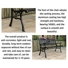 Panchine per parchi all'aperto, panchine per cortile anti-corrosione e resistenti alla luce, panchine per centri commerciali pubblici, sedie con schienale in ferro battuto per scuole, 500 kg