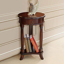 Jcnfa-Tavoli Tavolino Rotondo, Stand Floreale in Legno Massello in Stile Europeo, Tavolino con Cassetti, Mensola per Salotto Americano, Stand Flower da Interno