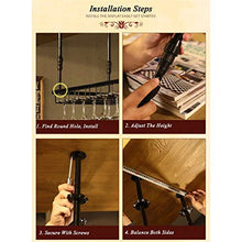 ZFF Wine rack Portabottiglie Portabottiglie |Portabottiglie A Soffitto con Altezza Regolabile in Vetro |Portabottiglie da Parete Rustico |Supporto for Calici (Size : L120*W35cm)