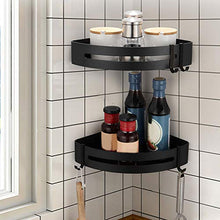 A sixx Portaoggetti angolare per Doccia, portaoggetti monostrato per Bagno in Alluminio Spaziale, portaoggetti da Parete per Doccia/Cucina/WC - Nero