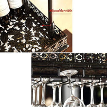 Classico Parete industriale montato Loft Retro Iron & Wine Bottle |CALICE Rack Bar Shelf attaccatura del supporto di archiviazione Mensola contatore caldo decorazione 24 ~ 48 for ristoranti, bar (Colo