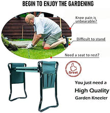 Sedile in ginocchio da giardino, sedia e panca pieghevoli portatili con panca e sedile con 2 tasche porta attrezzi, sedute da lavoro da giardino addensate in schiuma EVA Pad Carrello da giardino
