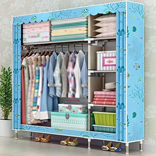 wardrobe Combinazione Doppio Armadio, Armadio Semplice in Tessuto per Uso Domestico, Grande capacità, Carico Elevato