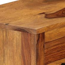 mewmewcat Credenza in Legno Massello di Sheesham 65x30x80 cm,Credenza Vintage in Legno Massello di Sheesham con 3 Cassetti e 1 Armadietto