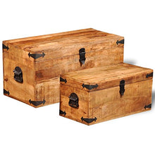 XINGLIEU Baule portaoggetti Marrone,2 unità, Baule portaoggetti in Legno, Tavolo supplementare, 70 x 35 x 35 cm