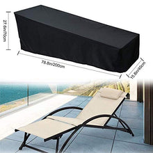 Copertura per lettino da giardino, confezione da 2 pezzi, impermeabile, antivento, resistente ai raggi UV, tessuto Oxford 210D, custodia protettiva per sedia a sdraio, 200 x 70 x 40/75 cm (nero)
