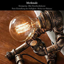 Steampunk - Lampada industriale per vino, dispenser di vino, scaffale per vino e versatore, in ferro industriale, stile retrò, per camera da letto, soggiorno, sala da pranzo, bar