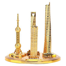 BLLBOO Shanghai Building Models - Shanghai Building Collection Model Oriental Pearl Tower Global Financial Center Souvenir(L-Oro)