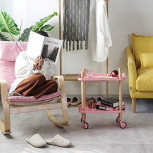 BLWX LY Carrello Pratico di Rotolamento, Piccolo Scaffale D'angolo for Uso Domestico, Resistente alla Ruggine/Durevole/Robusto (Color : Pink)