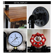 Una partizione Resistente Household Storage Box Retro Stile di Steampunk squisita fattura Funzioni di visualizzazione Vita Media del Tubo Muro di Ferro Legno (Size : D)